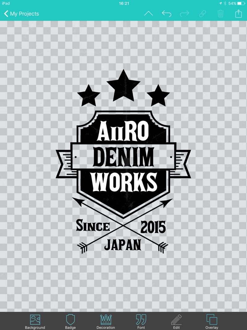 ヴィンテージ風ロゴを簡単に作る方法 アプリ Vintage Design Aiiro Denim Works
